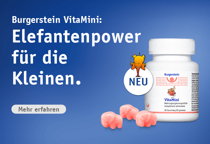 Burgerstein VitaMini: Elefantenpower für die Kleinen. Mehr erfharen