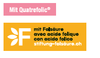 Logos: Stiftung Folsäure und Quatrefolic